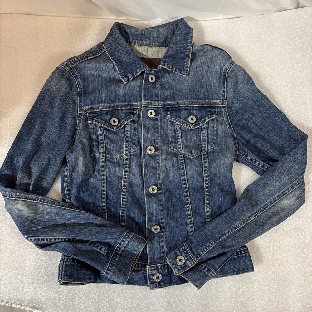 AG Adriano Goldschmied Robyn Denim Jacket Womens S Button Front Fitted‎ Classic